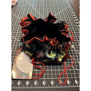 Brighton Love Scribble Jewelry Pouch Drawstring Bag Colorful Print Lip Heart Des